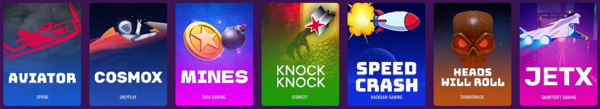 Crash games available at Betti Casino